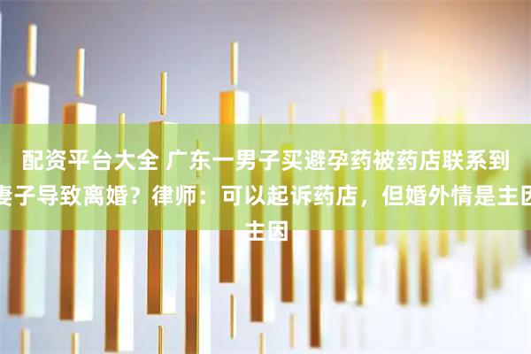 配资平台大全 广东一男子买避孕药被药店联系到妻子导致离婚？律师：可以起诉药店，但婚外情是主因